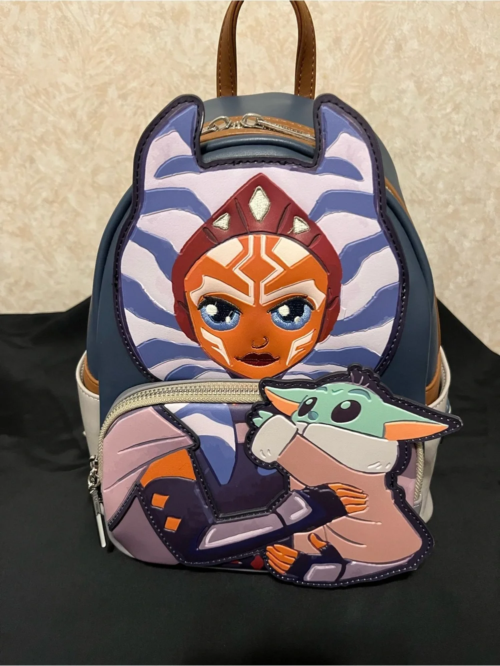 Kids Character Mini Backpack in Navy with Multicolor Ahsoka & Grogu Art